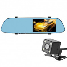 Camera Auto Oglinda iUni Dash T22, Dual Cam, Touchscreen 5 inch, Full HD, G Senzor, Unghi 150 grade, by Anytek foto