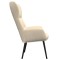 Scaun de relaxare, crem, material textil - 5