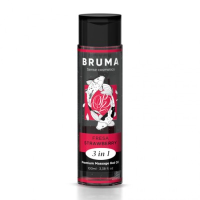 BRUMA - PREMIUM MASSAGE HOT OIL STRAWBERRY 3 IN 1 - 100 ML foto