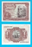 Spania (p#144) 1 Peseta 1953 aUNC 'Marchizul din Santa Cruz' serie: diverse; (ROG CITITI DETALIILE!)
