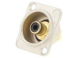 Conector RCA mamă drept NEUTRIK - lipire, din argint, negru