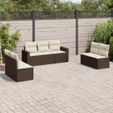 Gossi set canapele de gradina cu perne, 7 piese, maro, poliratan