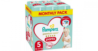 Pampers Premium Care Bugyipelenka havi Pelenkacsomag 12-17kg Junior 5 (102db) foto