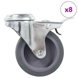 Cumpara ieftin Roti pivotante cu gaura pentru surub, 8 buc., 75 mm
