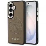 Husa MagSafe pentru Samsung Galaxy S26 S942, Guess, Perforated Logo, Maro
