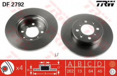 Disc frana ROVER 25 (RF) (1999 - 2005) TRW DF2792 foto