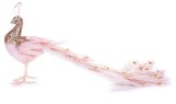 Decoratiune de Craciun MagicHome, paun roz din pene, 50x20x23 cm