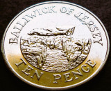 Moneda exotica 10 PENCE - JERSEY, anul 2016 * cod 21 = A.UNC