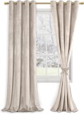 Set doua draperii catifea blackout, crem roze