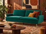 Canapea Diva 210x88x84 cm Rabatabila Stofa Verde (cod AF 2454-67)