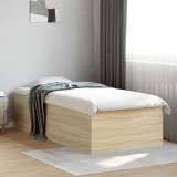 Cumpara ieftin Cadru de pat la sol Stejar Sonoma 80 x 200 cm Lemn prelucrat