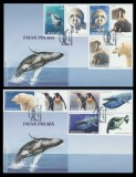 2007 Romania - 2 FDC Fauna Polara (varietati cu 6 vignete diferite, NELISTATE), LP 1791 a