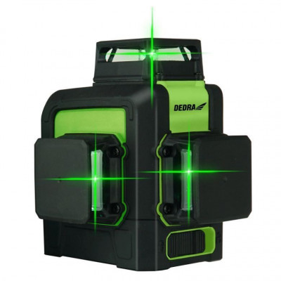 Nivela laser, 3D, verde, 30 m, Dedra foto