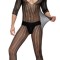 Bodystocking Crotchless Barbati Negru OS