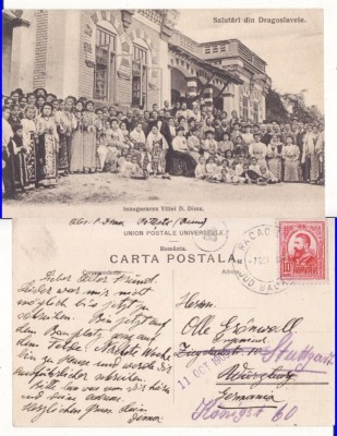 Dragoslavele (Arges) - Inaugurarea Vilei Dima - autograf proprietar- rara foto