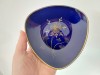 Farfurie Portelan Echt Kobalt Weimar Germany Triunghiulara cu Auriu, 13cm, Antichitate