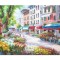 Tablou GIGANT pictat manual, Paris piata de flori, 150x100cm ulei pe panza in relief efect 3D