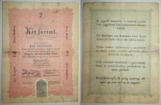 4879-I-Bancnota Ungaria 2 Forint 1848 rara. foto