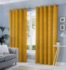 Draperie tip tesatura in cu inele negre, Madison, 150x270 cm, densitate 700 g/ml, Doria, 1 buc