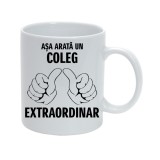 Cana alba personalizata &quot;Asa arata un coleg extraordinar&quot;, INOVATIX&reg;. 330ml