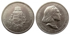 UNGARIA 2 PENGO FRANZ LISZT 1936 ARGINT EF