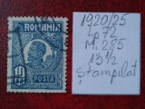 1920- Romania- Ferd. b. mic Mi285-dant.A-stampilat, Nestampilat