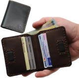 Cumpara ieftin Portofel din piele naturala, personalizabil, Odin, negru cu maro