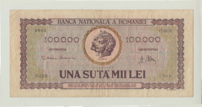 ROMANIA - 100000 LEI 1947 , B1.131 foto