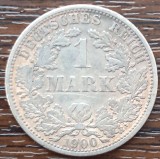 (A223) MONEDA DIN ARGINT GERMANIA - 1 MARK 1900, LIT. F, MAI RARA, TIRAJ 300.885, Europa