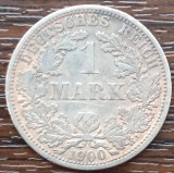 (A223) MONEDA DIN ARGINT GERMANIA - 1 MARK 1900, LIT. F, MAI RARA, TIRAJ 300.885, Europa