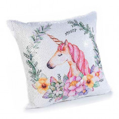 Fata de perna cu paiete reversibile Unicorn cm 40 x 40 H foto