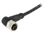 Conector M12 mamă Micro-Change 4 pini, unghi 90&deg;, 10m, 4A