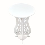 Masuta de cafea, fixa, din MDF, cu elemente decorative, dimensiuni 75 X 36 cm, alb
