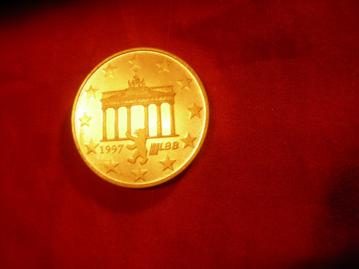 Jeton Europa Woche 1997 Berlin - bronz 1 1/2 Euro , d=4cm