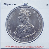 2883 Falkland 50 pence 1980 Elizabeth II (Queen Mother) km 15, America Centrala si de Sud