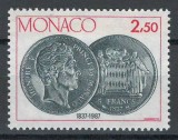 Monaco 1987 Mi 1829 MNH - 150 de ani de la renașterea monedei din Monaco, Nestampilat