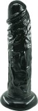 Dildo Realist Terry cu Ventuza, PVC, Negru, 24 cm, Mokko Toys