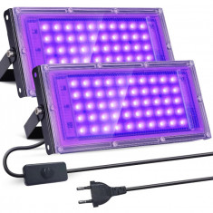 Set 2 lumini LED UV BOSYTRO 50W, IP65 - RESIGILAT