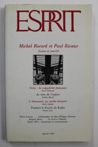 ESPRIT , REVUE INTERNATIONALE , JANVIER 1981