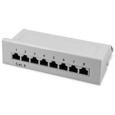 Patch Panel Cat6 cu 12 porturi RJ45 si montare pe perete, Kwmobile, Gri, Metal, 47695.03 foto