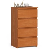 Comoda, placa laminata, 4 sertare, portocaliu arin, 40x35x74 cm, Akord Furniture Factory
