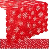 Traversa de masa de Craciun 185x35 cm Ruhhy, model fulgi