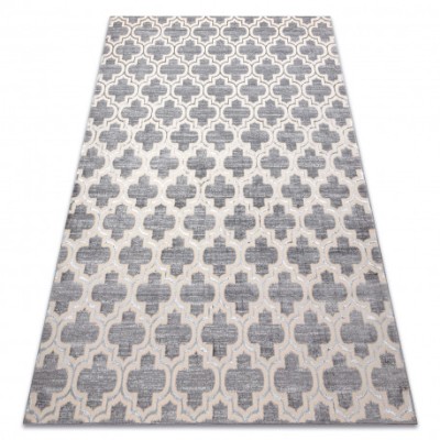 Covor CORE W6764 marocani Trellis - structural, două niveluri de l&amp;acirc;nă, gri / cremă, 80x150 cm foto