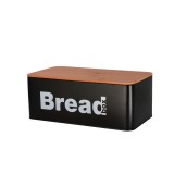 Cumpara ieftin Cutie depozitare paine metal bambus 33 x 18 x 12 cm