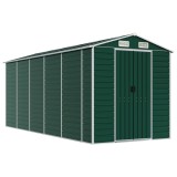 Cumpara ieftin Sopron de gradina, verde, 191x470x198 cm, otel zincat