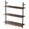 Raft metalic cu 3 x polite incluse din lemn, Vivatechnix Industrial, 800 x 245 x 965 mm