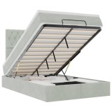 Cumpara ieftin Cadru de pat otoman cu saltele Gri deschis 120x190cm catifea