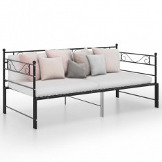 Cadru pat canapea extensibila, negru, 90x200 cm, metal GartenMobel Dekor