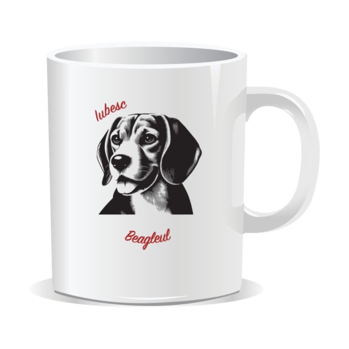 Cana personalizata cu mesaje pentru iubitorii de caini, Iubesc beagleul
