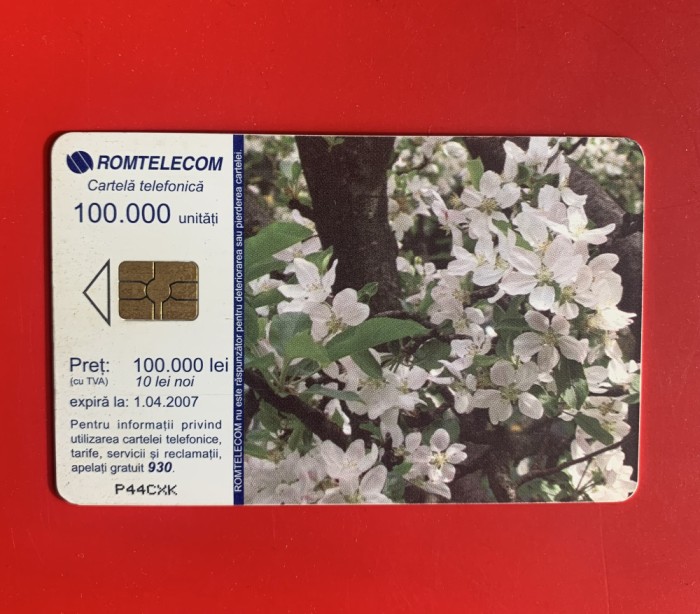 Cartela telefonică de colecție-flori